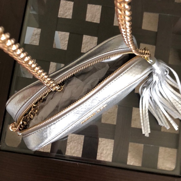 Victoria Secret Silver purse with metal strap! ** - Picture 3 of 8